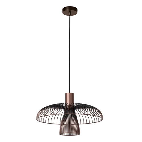 Lucide NIGELLA - Pendant light - Ø 40,5 cm - 1xGU10 (MR16) - Coffee - Essential - turned off